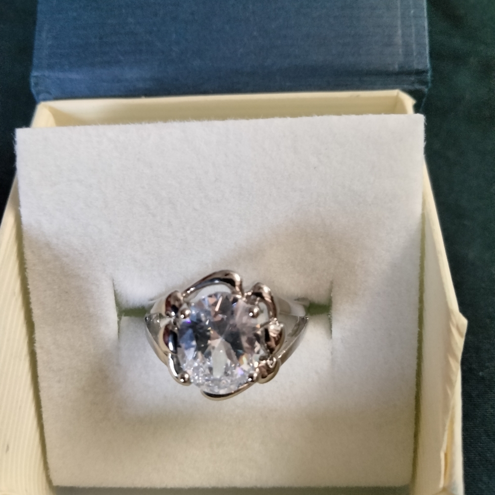 JIC CZ Silver Tone Ring